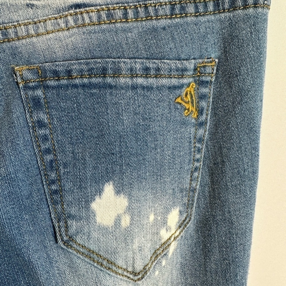 VIP Jeans Womens Blue Denim Distressed Ripped Jeans Size 9/10 Roll Up Hemline - Picture 9 of 16